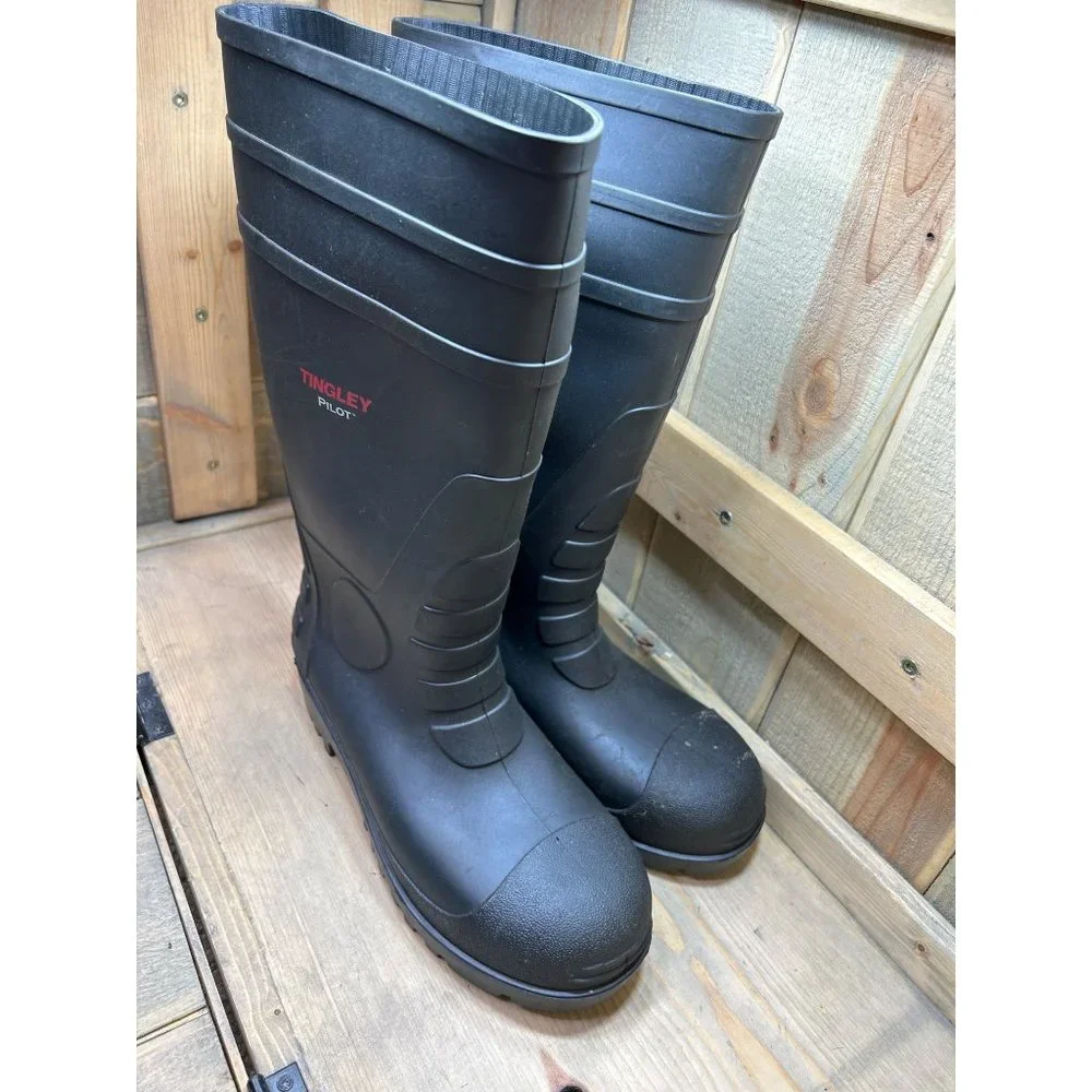 Mens TINGLEY Pilot Rubber Work Rain Boots US 8 Waterproof